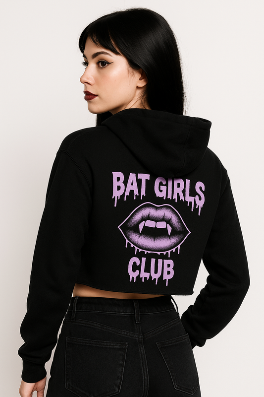 Bat Girls Club Cropped Hoodie