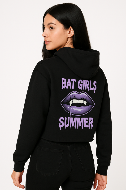 Bat Girls Summer Cropped Hoodie